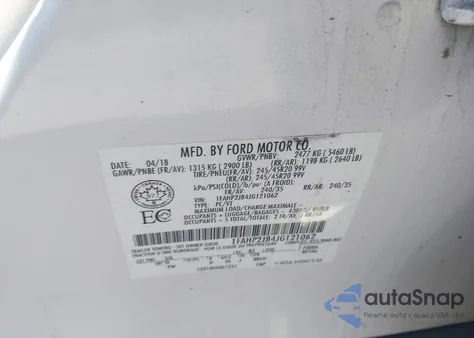 2018 Ford Taurus Limited z USA, uszkodzony, nr VIN 1FAHP2J84JG121062